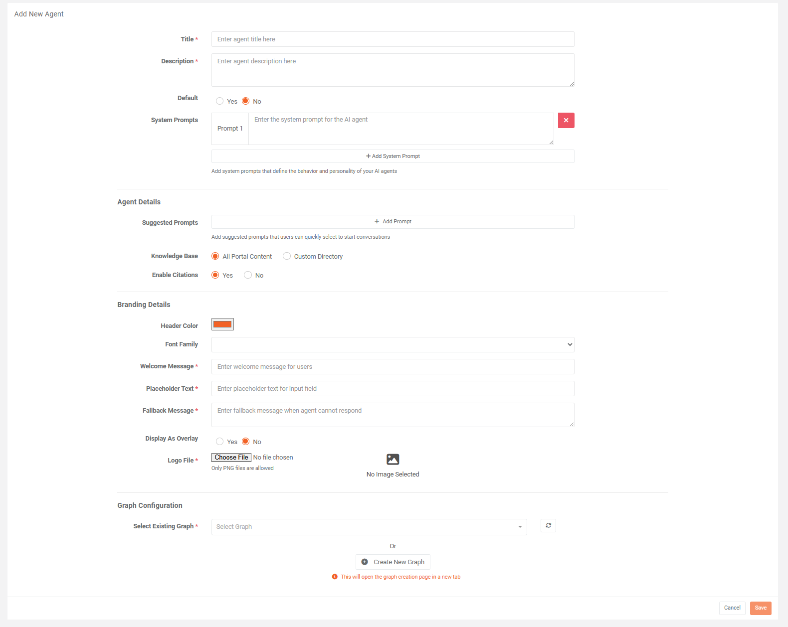 Screenshot of the Add New Agent form.