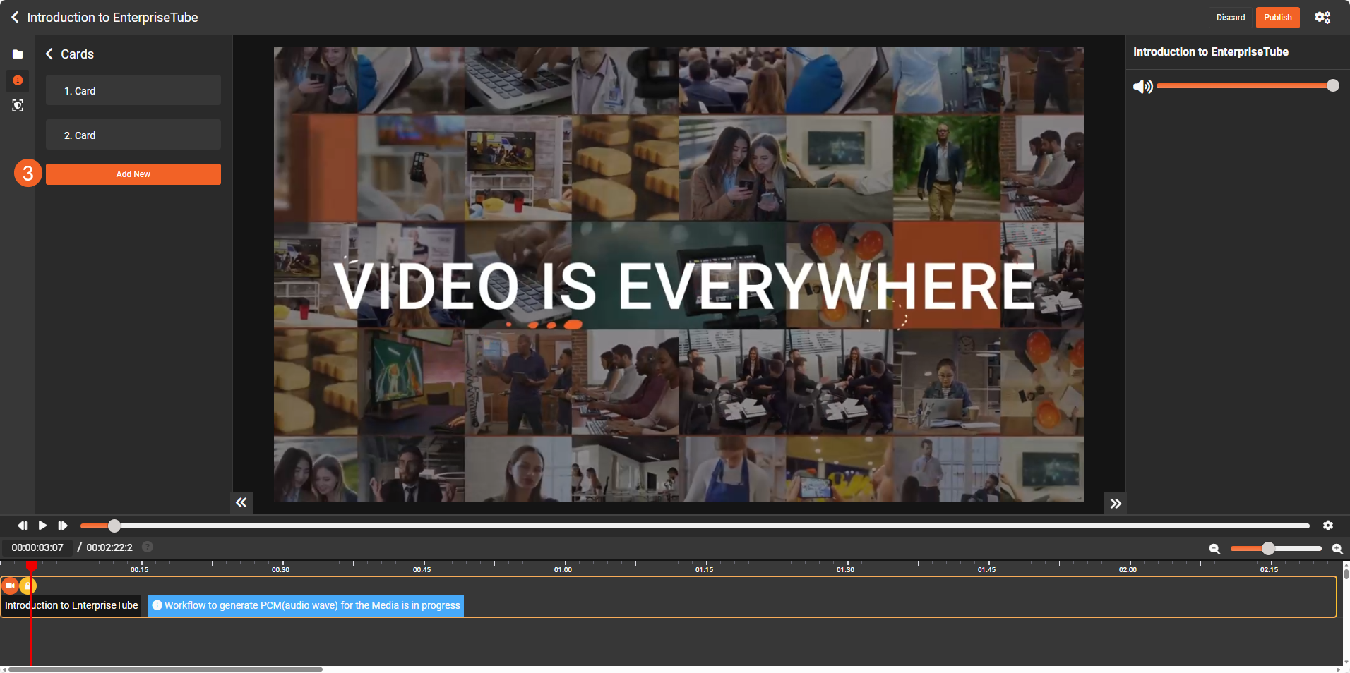 Screenshot showing the card add new option.