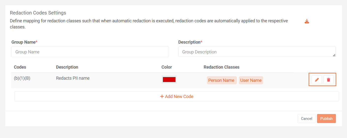 Redaction Code Style Options