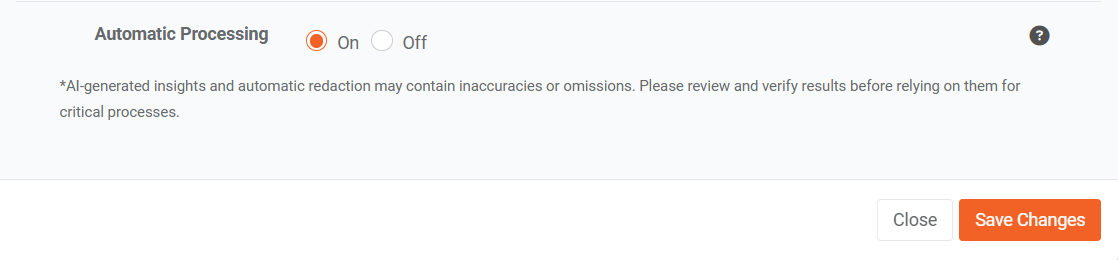 Automatic Processing