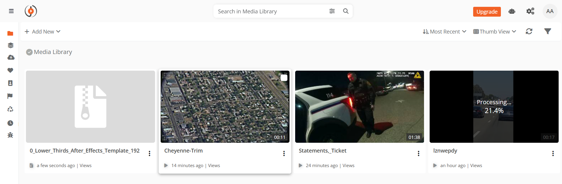 ZIP file uploaded to the Evidence Library